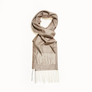 NEW Agnona Silk Cashmere Scarf, Woven by Ermenegildo Zegna - Camel Herringbone - Picture 1 of 2