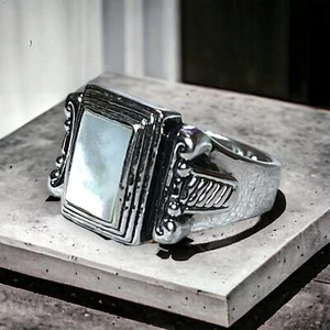 Premier Design Silver Tone Mother of Pearl Fashion Ring Signed- Size 5.75 - Picture 1 of 7