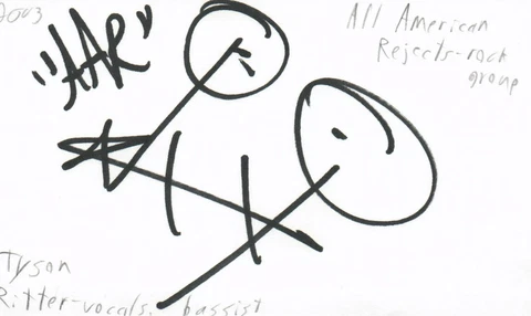 Tyson Ritter Vocals Bassist All American Rejects Rock Signed Index Card JSA COA Cover
