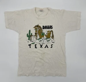 T-shirt Vintage Logo Ltd. Dallas Texas Taglia M - Distressed - Foto 1 di 20