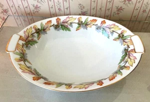 Mikado China Glendale 10" Oval Vegetable Bowl Autumn Leaves & Acorn Pattern - Picture 1 of 10