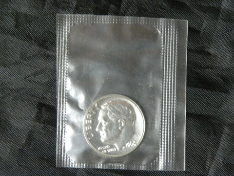 1962 Roosevelt Dime 90% Silver Gem Proof  In Original Proof Set Cellophane Cover
