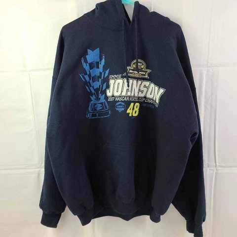Jimmie Johnson 48 NASCAR Nextel Cup Champions 2007 Gildan Unisex Hoodie Blue 2XL Cover