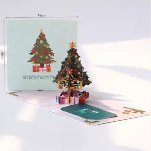 100x biglietti di auguri colorati regali albero di Natale 3D cartoline di buon Natale - Foto 1 di 9