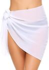 Ekouaer Women's Chiffon Beach Sarong Bikini Swimwear Wrap Cover Up Skirts White 