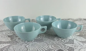 LENOX WARE MELAMINE MELMAC BLUE COFFEE CUPS LOT OF 4 VINTAGE MIDCENTURY MODERN - Picture 1 of 7