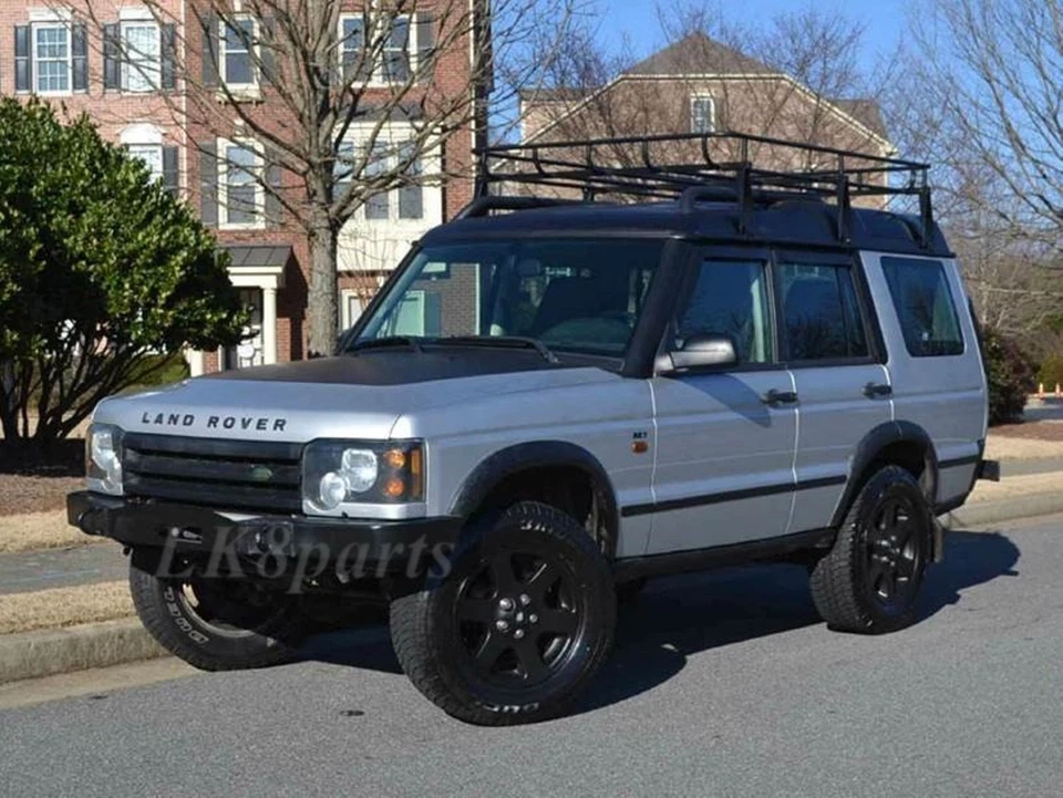 Parachoques delantero de cabrestante de acero de alta resistencia DA5645 negro para Land Rover Discovery 2 99-04 Foto 1 de 4