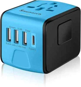 Adaptador de viaje SAUNORCH en todo el mundo, adaptador universal de enchufe de alimentación internacional... - Imagen 1 de 10