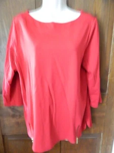 Túnica para mujer Chico's 2 lados con cremallera roja mangas 3/4 - Imagen 1 de 5