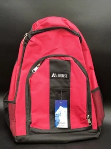Everest Backpack Book Bag Mid Size Hot Pink Back to School Basic Style 15x11x5 - Picture 1 of 6