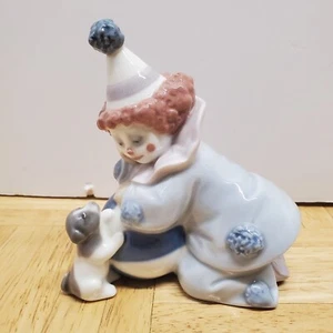 LLADRO DAISA #5278 “Pierrot w/ Puppy & Ball" Clown Dog Puppy Vintage 1985 - Picture 1 of 7