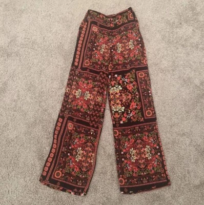 Hermosos Pantalones Floral Topshop Talla 2 Boho Rojo Multicolor Foto 1 de 3
