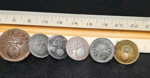 Lot Of 6 19th Century French Army Grenadier Military Coat Buttons - Picture 1 of 16