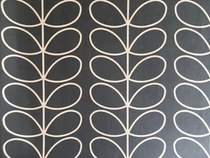 50cm Long x 45cm Wide Orla Kiely Linear Stem Cool Grey cotton Duck Fabric New - Picture 1 of 7