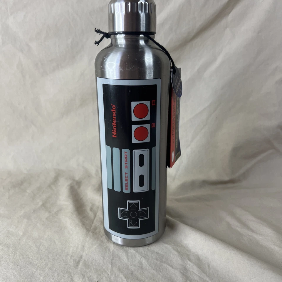Retro Metal Water Bottle NINTENDO Entertainment System NES Stainless Controller