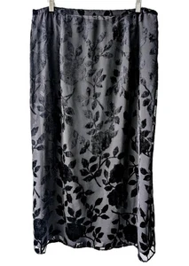 Falda Midi De Colección Terciopelo Burnout Talla 18/20 Negra Floral Gótica Hada Oscura Vampiro - Imagen 1 de 8