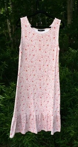 Yala Bamboo Midi Dress LARGE Jersey Knit Floral Orange Sleeveless  ~ Excellent! - Picture 1 of 8