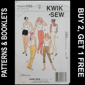 Leggings e pantaloncini vintage Kwik cuciti in maglia elasticizzati modello #2303 taglie XS-XL NON TAGLIATI - Foto 1 di 7