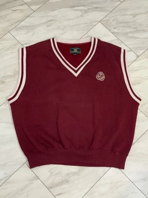 Vintage 90s Y2K Pebble Beach Golf Sweater Vest Red White Vtg 2000s Adult Size XL - Image 1 of 4