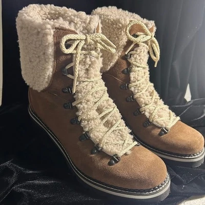 Stivali invernali Montelliana 1965 pelle shearling colore caffè donna taglia 11 - Immagine 1 di 4