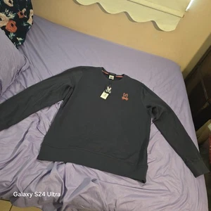 psycho bunny Sweatshirt XL Neu mit Etikett dunkelgrau Herren orange Umriss Häschen Camouflage innen  - Bild 1 von 23