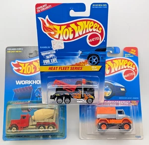Hot Wheels Heat Fleet x3 Tow Truck Unimog Cement Mixer Workhorses Lot MOC - Picture 1 of 7