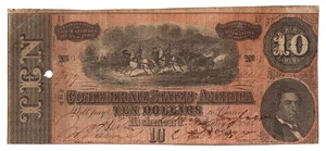 10 $ 1864 T-68 CSA Confederate States of America Richmond - Bild 1 von 2