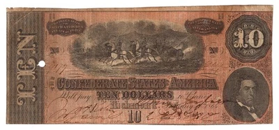 $10 1864 T-68 CSA Confederate States of America Richmond - Image 1 of 2