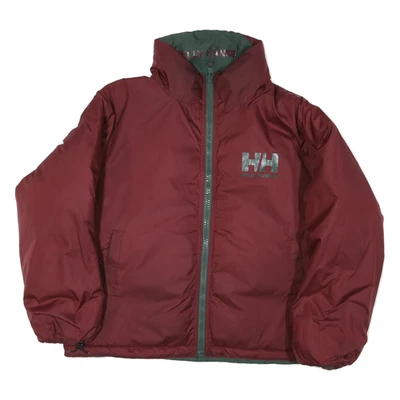 HELLY HANSEN Womens Burgundy & Green Reversible Jacket M Nylon Zip Outdoor Warm - Image 1 of 4