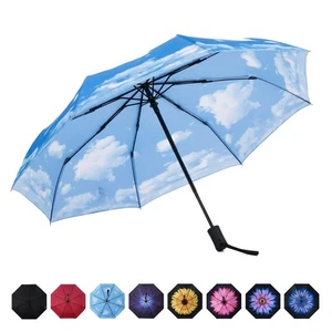 Windproof Compact Travel Umbrella Automatic Open Close - Picture 1 of 6