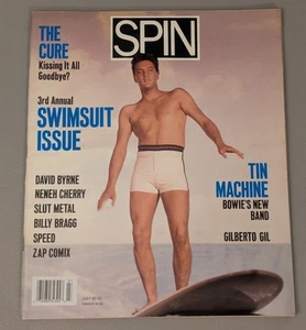 Spin July 1989 - David Bowie Tin Machine / David Byrne / The Cure 80s Music Ads - Picture 1 of 17
