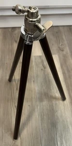 Vintage Camera Tripod With Brass Leg Extensions W/Leather Case - Picture 1 of 7
