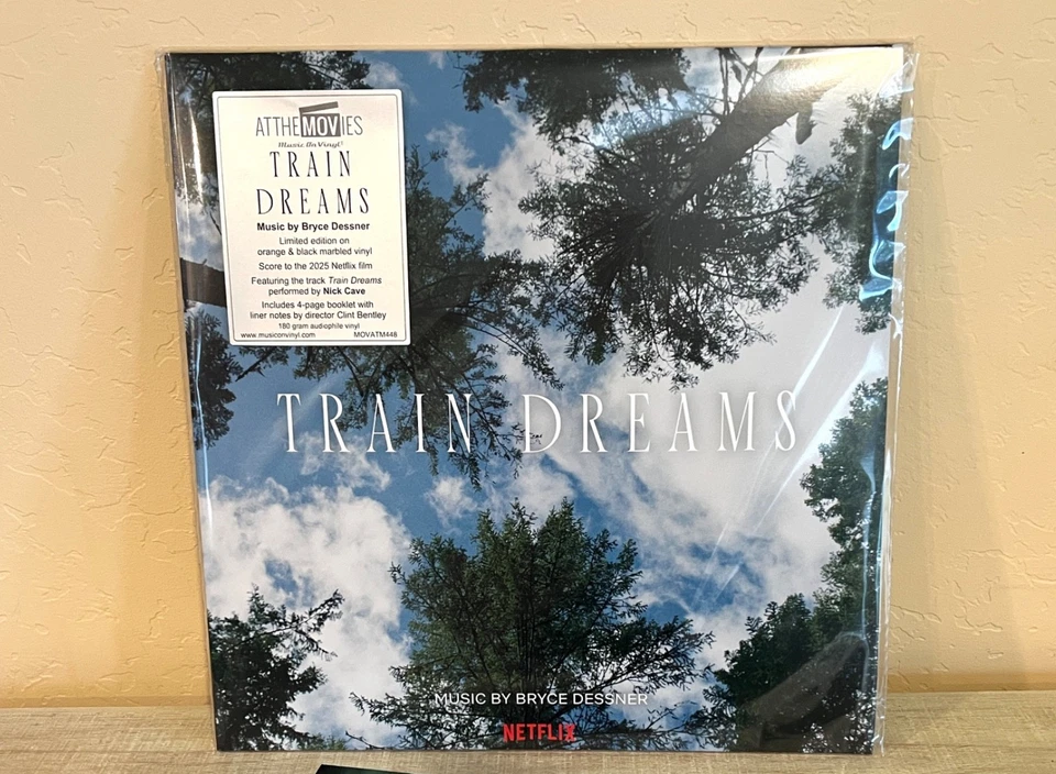 TRAIN DREAMS  Original Score  Bryce Dessner | Orange/Black Marbled Vinyl FYC New - Image 1 of 4