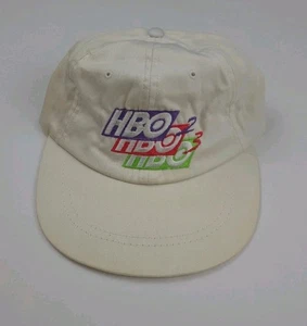Vintage 90s HBO 1 2 3 Embroidered Hat White Multicolor Television Promo TV USA - Picture 1 of 5