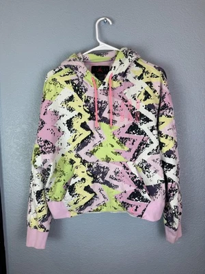 Jordan Sudadera con Capucha Mujer Grande Rosa Verde Negro Blanco Calce Suelto Pullover Ropa de Calle Foto 1 de 4
