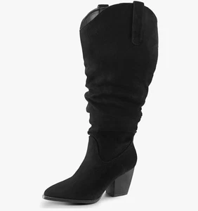 Women Wide Calf Knee High Boots Cowgirl Boots with Zippers8.5 US Xwide calf - Picture 1 of 8