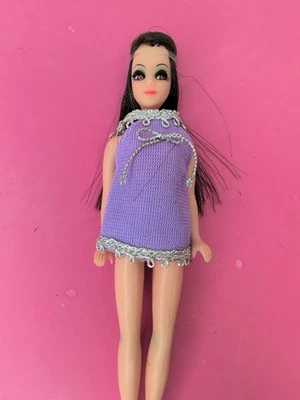 "Muñeca Dawn Angie vintage de 6,5"" vestido original morena #M11" Foto 1 de 4