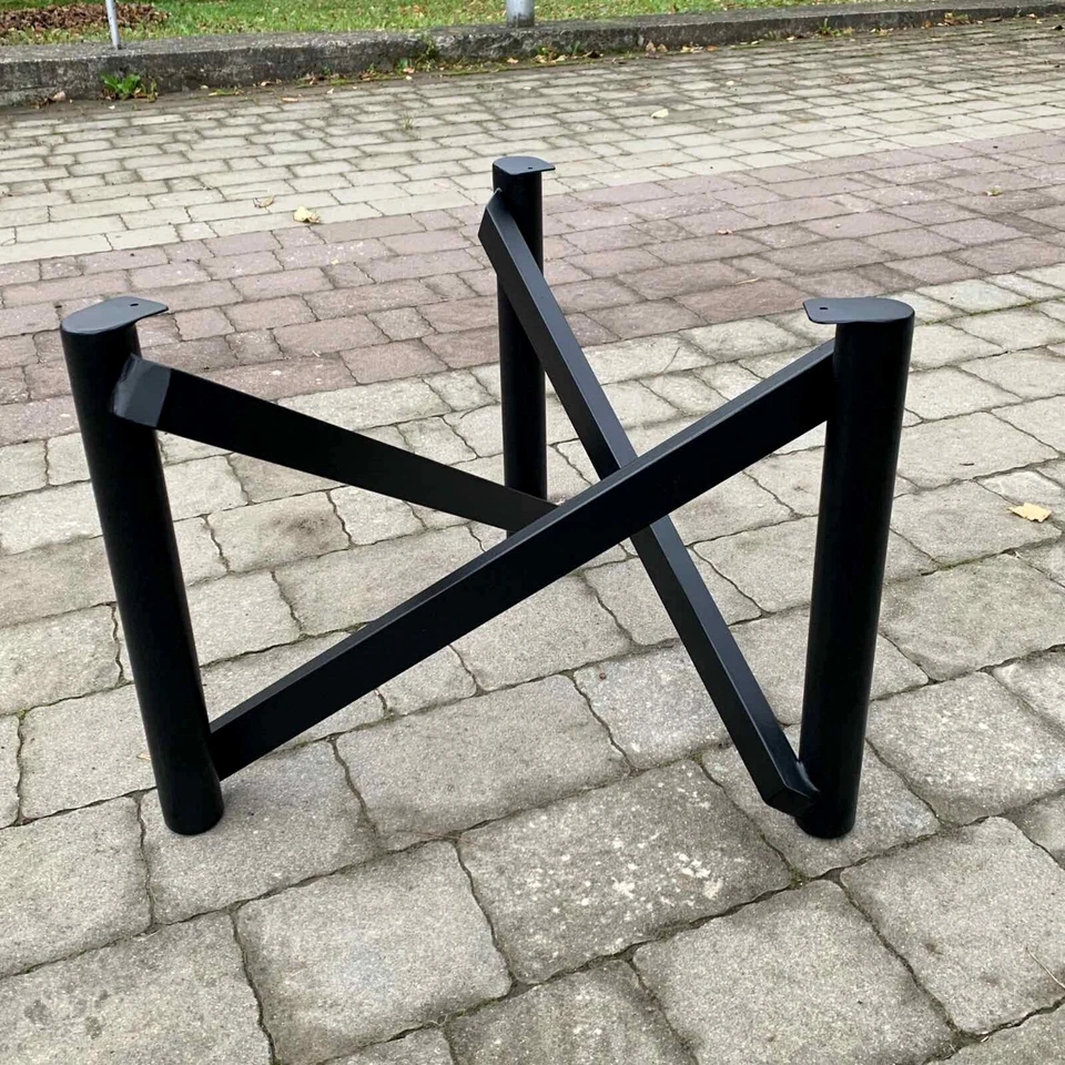 Mesa de centro de metal base pierna marco completo marco de mesa de acero recubierto de polvo negro Foto 1 de 4