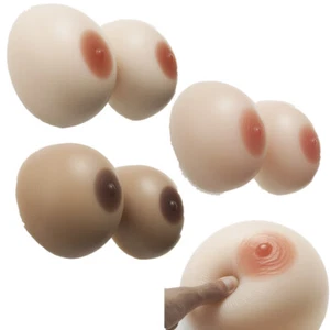 Lot Liquid silicone Breast Form Skin Fake Mastectomy Cross Dresser Boob 1 Pair - Picture 1 of 15