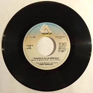 BARRY MANILOW -BERMUDA TRIANGLE- 1981 MEXICAN 7" SINGLE, PAPER SLEEVE - Picture 1 of 3