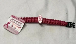 utility paracord bracelet PINK RIBBON AWARENESS dark pink - Picture 1 of 3