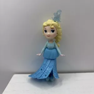 Disney Frozen Elsa pvc doll toy figure 3.25” tall Polly Pocket Doll K - Picture 1 of 7