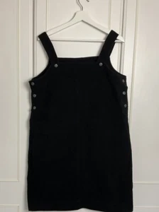 WRAP London Damen Trägerkleid Gr. UK 16 Schwarz Baumwolle Taschen Arty Boho - Bild 1 von 12