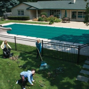 Doheny's 12 Year Mesh Safety Cover for 18x36 ft Pool with 3x8 ft Center End Step - Picture 1 of 5