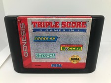 Triple Score 3 Games in 1 - Super Hang-On / Columns -Cart Only - Tested -Genesis