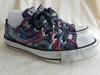 Converse Chuck Taylor All Star Satin Print Shoe Women 6 150441C Purple Blue - Image 1 of 4