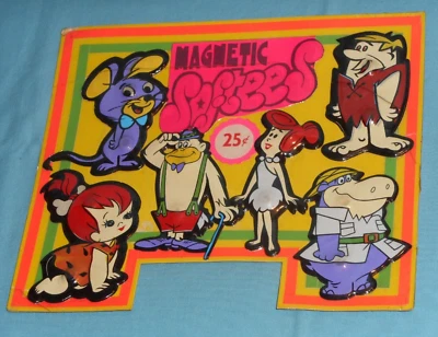 TARJETA MÁQUINA EXPENDEDORA VINTAGE "SUAVEES MAGNÉTICOS" Los Picapiedra imanes hinchados Foto 1 de 2