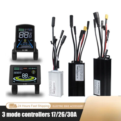 E-bike Sine Wave Waterproof Controller 17A 26A 30A with Color S-100  Display - Image 1 of 4