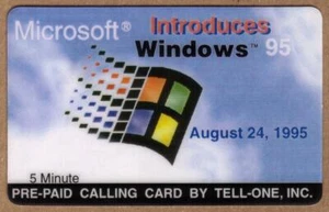 5m Microsoft Windows 95 Software - Windows Logo (08/24/95) # TEST Phone Card - Imagen 1 de 2