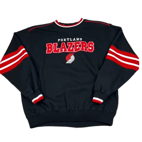 Vintage Portland Trail Blazers NBA Black Crewneck Sweatshirt 90s Lee Large Cover